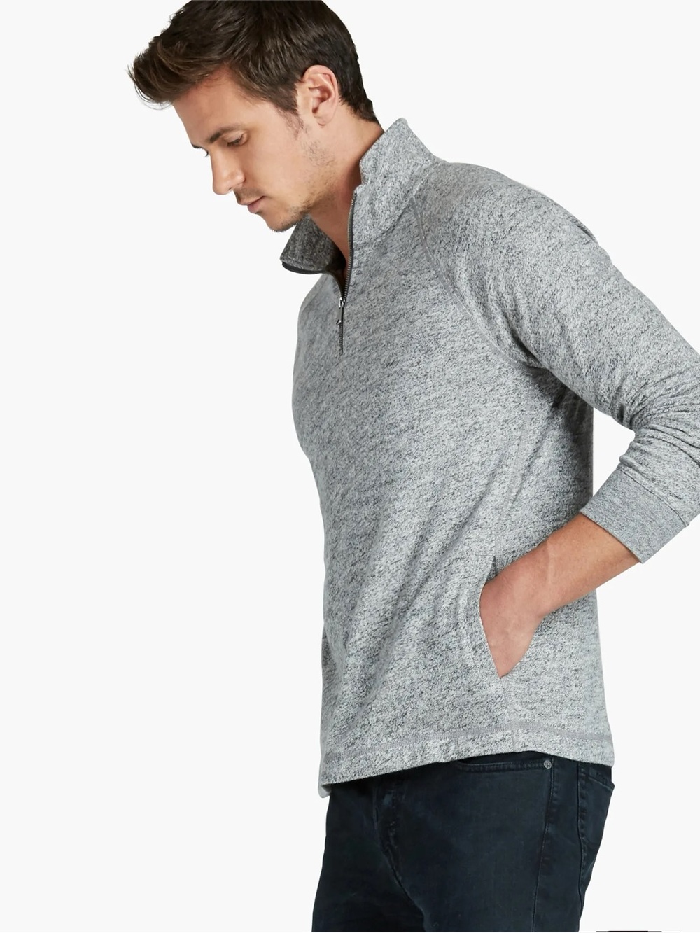 Men's Lucky Brand Softest Knit Halfmoon Mock Half Zip Pullover
